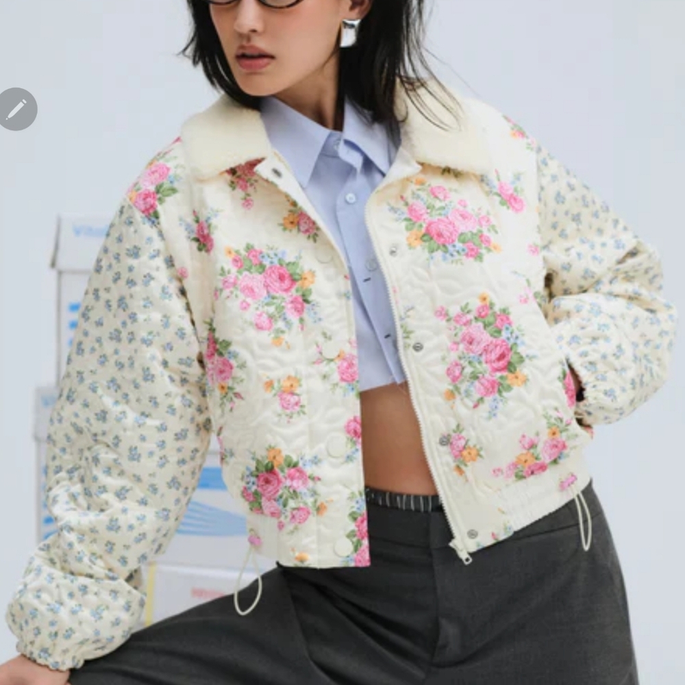 🍋For Love and Lemons Marlee Cropped Puffer Coat - Picture 2 of 16